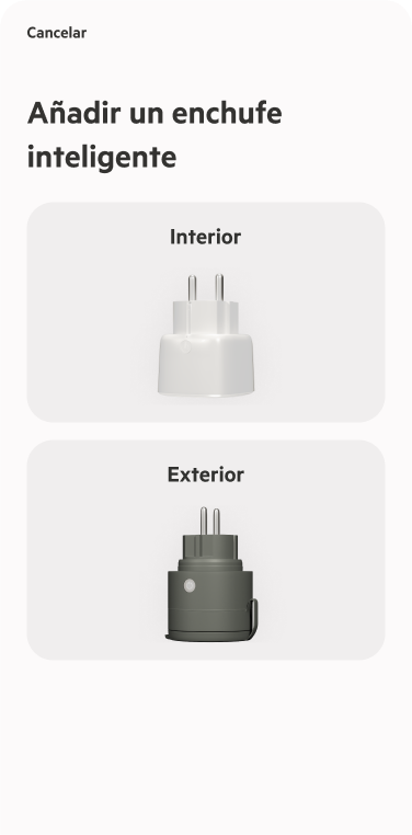 Smart plug pairing selection - Language=ES