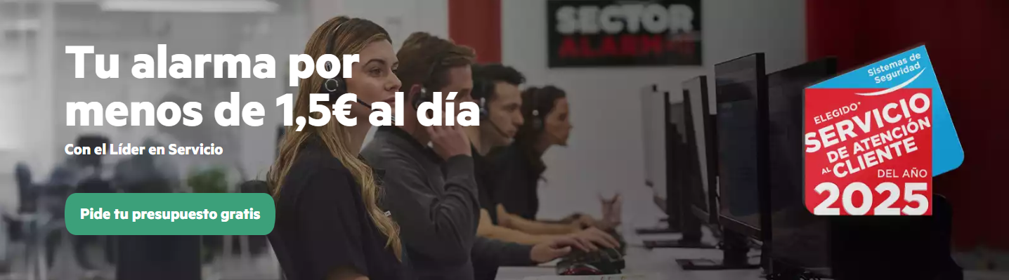 Tu alarmas con el Líder en Servicios por menos de 1,5€ al día