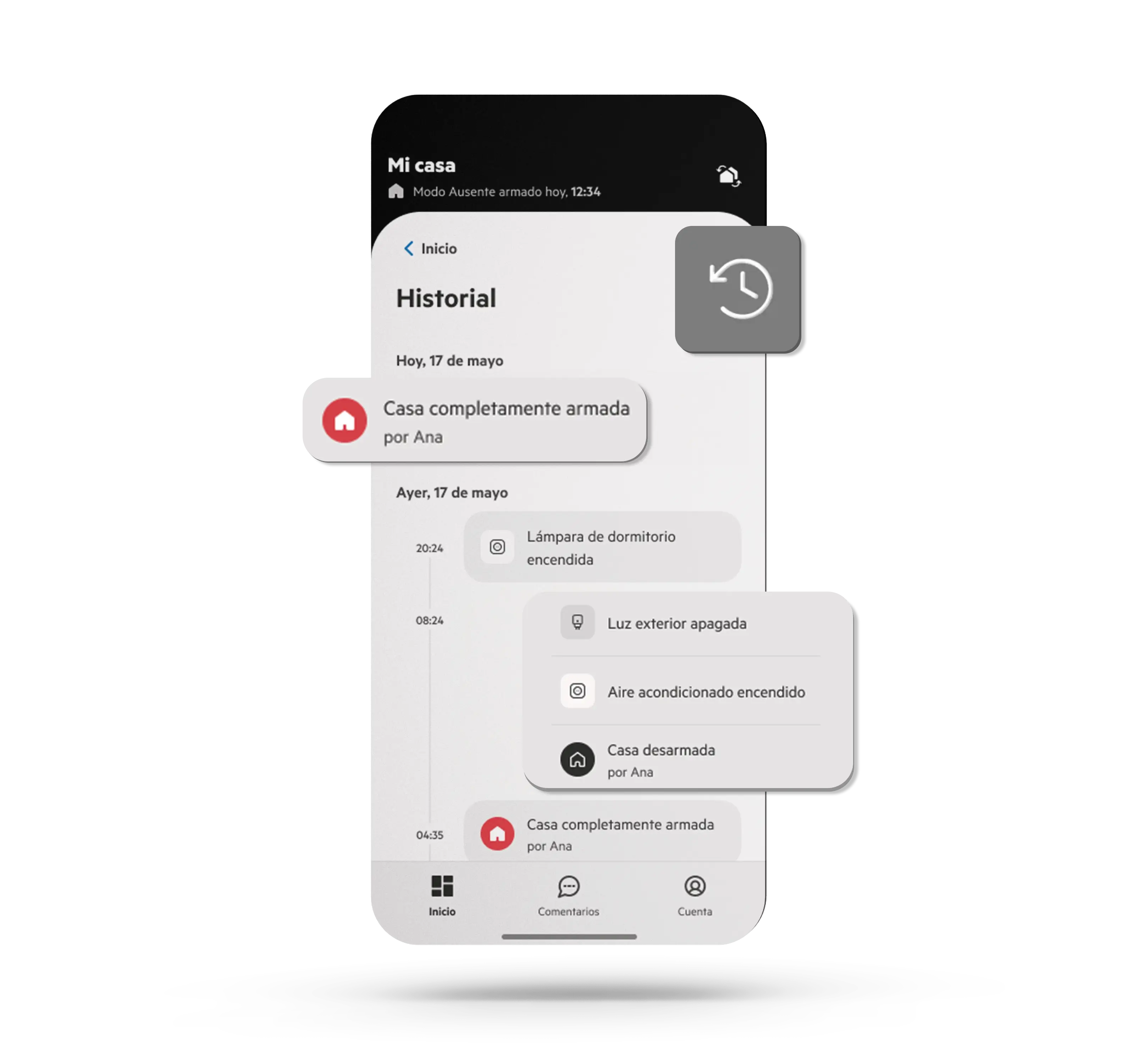 Historia sector alarm app