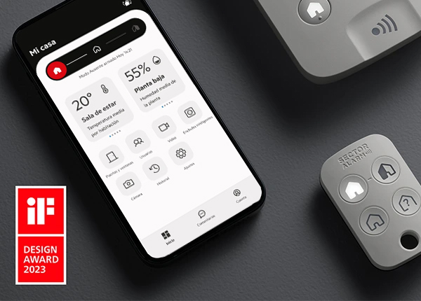 controla todo a distancia mediante la utilización de la App de Sector Alarm
